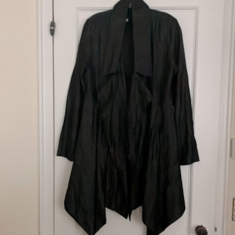 EILEEN FISHER long notch collar sharkbite dressy jacket Size S